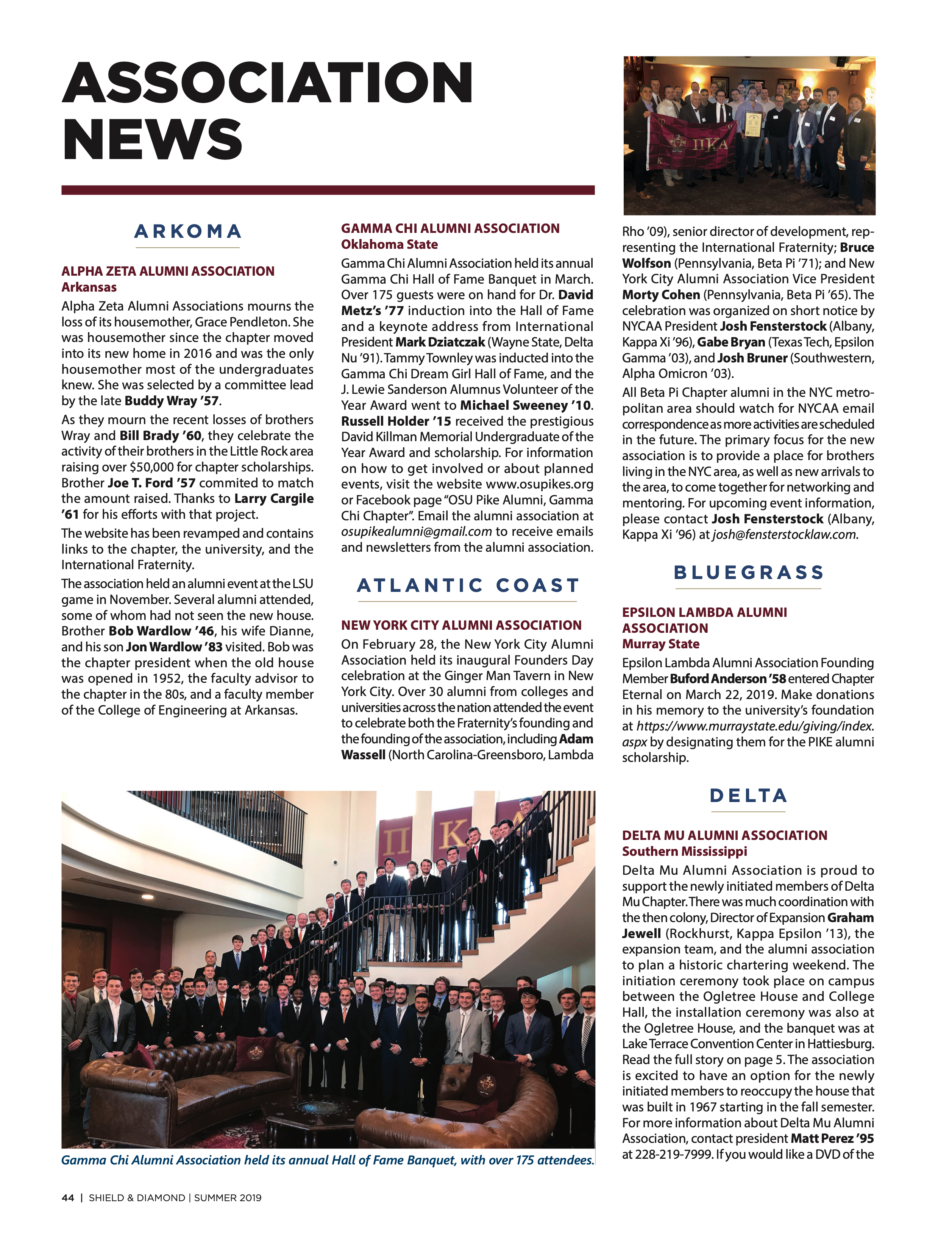 Association News, Summer 2019